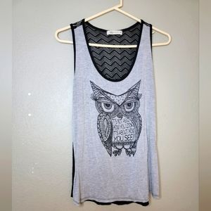 Women's plus size graphic tank with lace back size 2xl